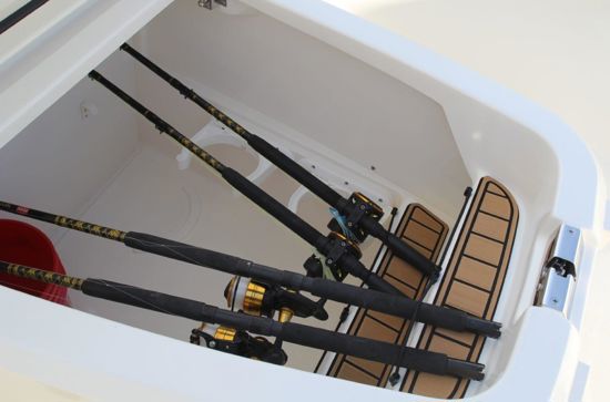 Outrage 280 aft box with fishing rod