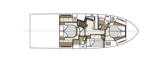 Gran Turismo 45 plan with double berth in bow cabin