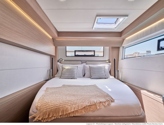 Plenty of natural light in double cabins on Lagoon 51