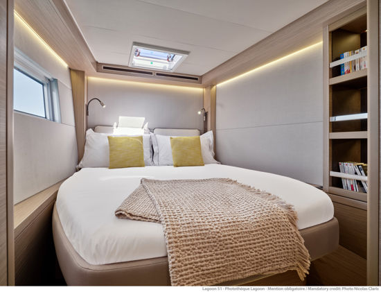 Comfortable double cabin aboard Lagoon 51