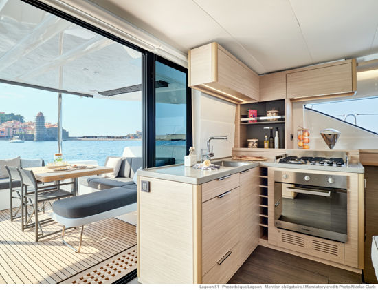 Lagoon 51 galley view oven