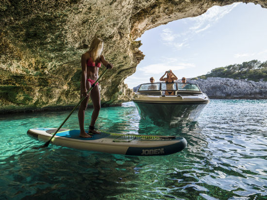 Exploring caves with Sea Ray SPX 230 and SUP